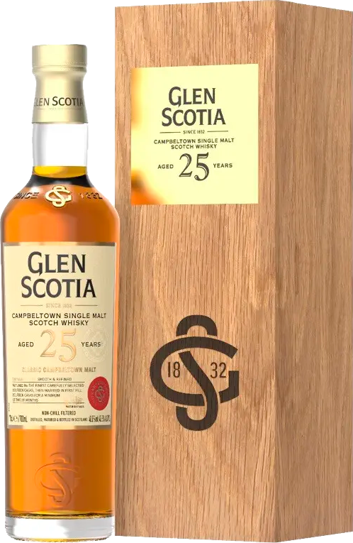 Глен Скоша Кэмпбелтаун 25 лет Солодовый Шотландский Виски в подарочной упаковке 0.7 л