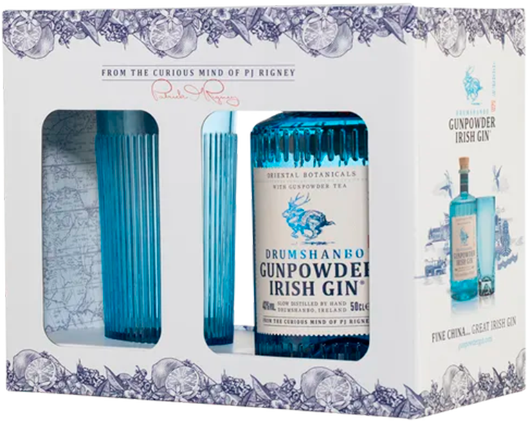 Драмшанбо Ганпаудер Айриш Джин в подарочной упаковке с бокалом 0.5 л