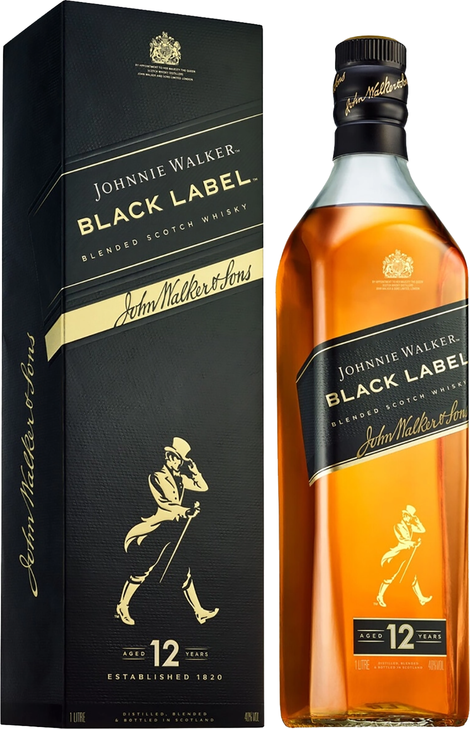 Джонни Уокер Блэк Лейбл Блендед купажированный виски в подарочной упаковке 0.7 л
