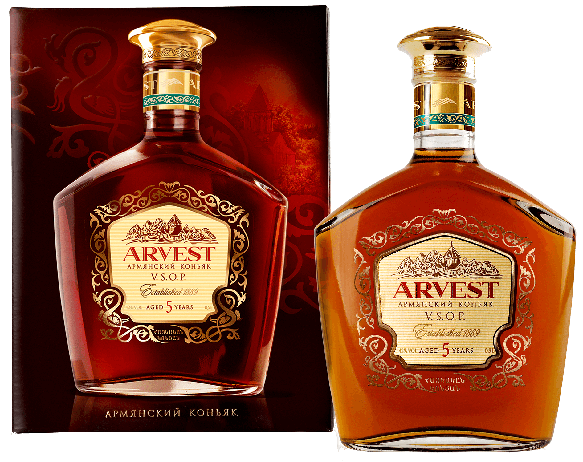 Арвест VSOP Арегак в подарочной упаковке 0.5&nbsp;л