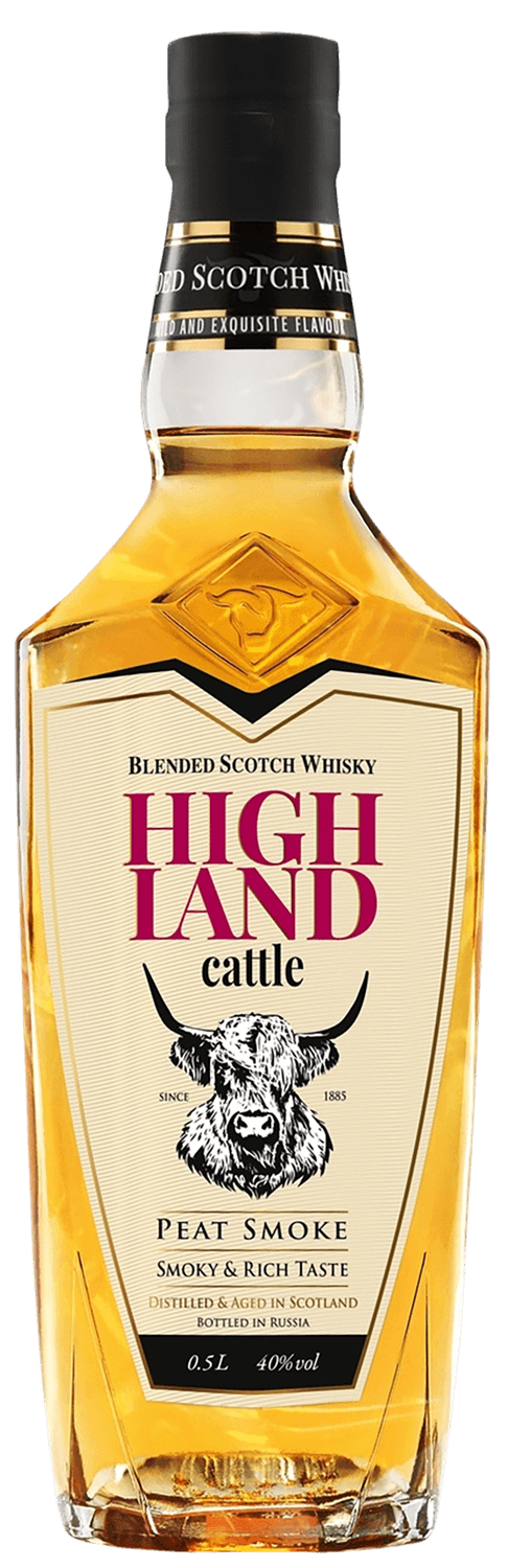 Виски Highland Cattle Peat Smoke Blended Scotch Whisky, 0.5 л