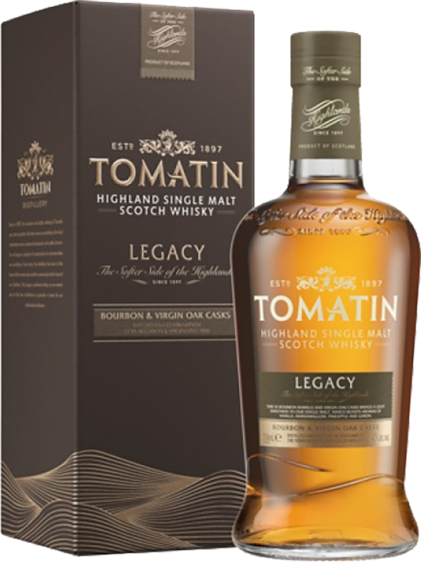 Томатин Легаси Хайлэнд Сингл Молт солодовый виски в подарочной упаковке 0.7 л