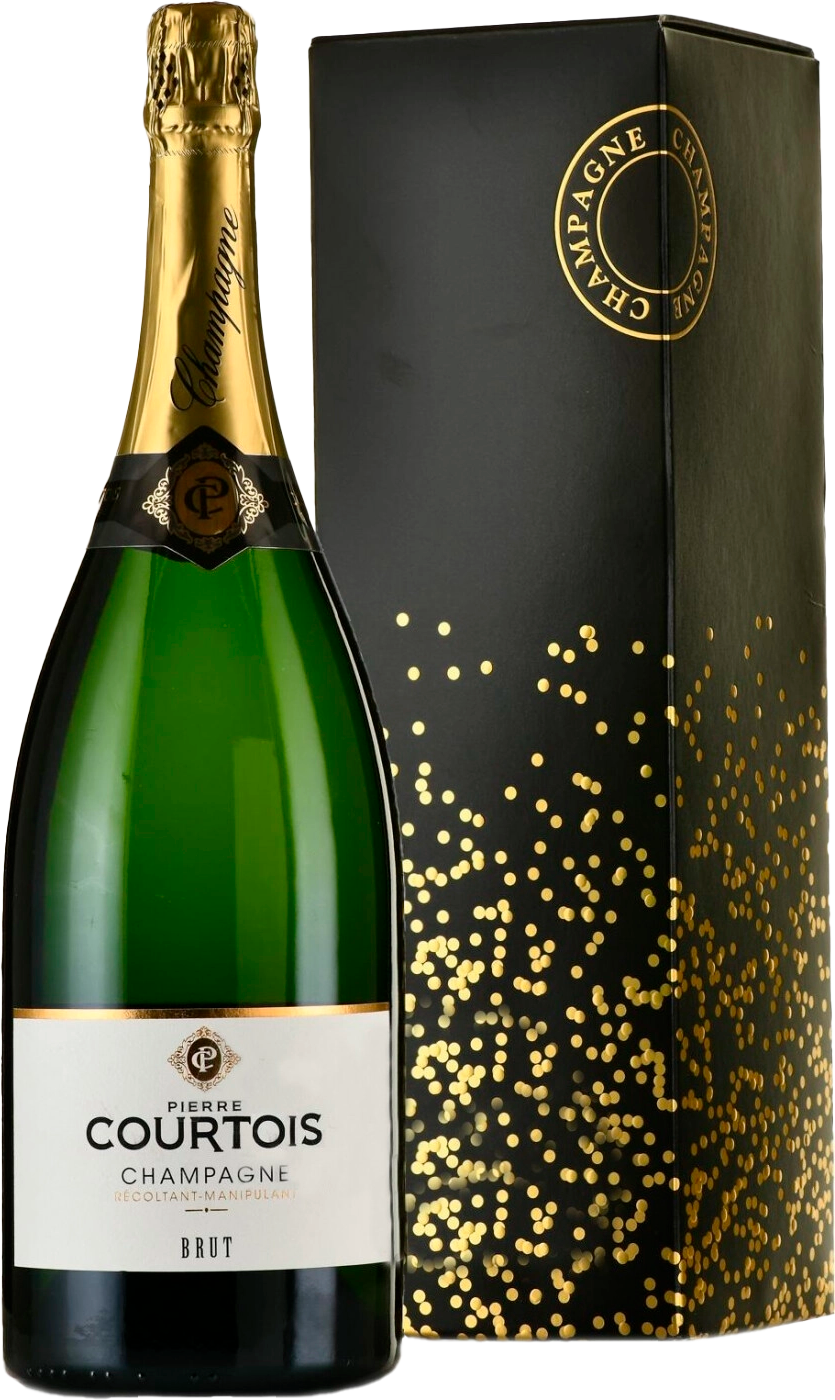 Пьер Куртуа Брют Шампань AOC в подарочной упаковке 1.5 л