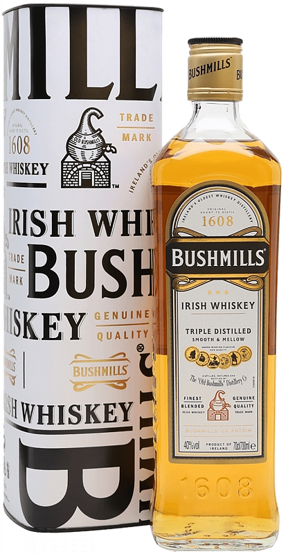 Бушмиллс Ориджинал Купажированный Ирландский Виски в подарочной упаковке 0.7 л