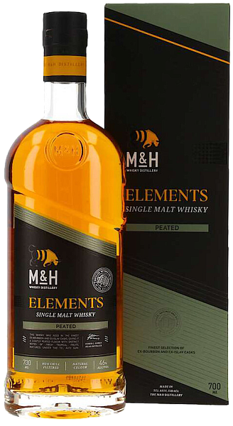 M&H Elements Peated Single Malt Whiskey (gift box), 0.7 л в Новосибирске