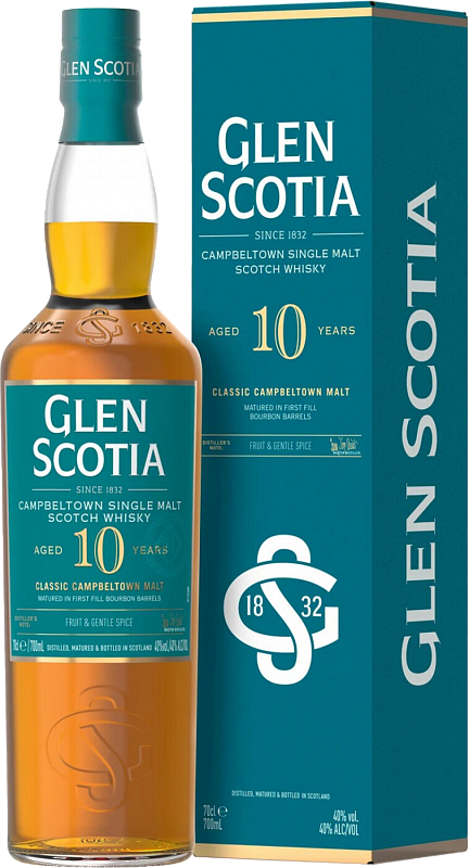 Глен Скоша Кэмпбелтаун 10 лет Солодовый Шотландский Виски в подарочной упаковке 0.7 л