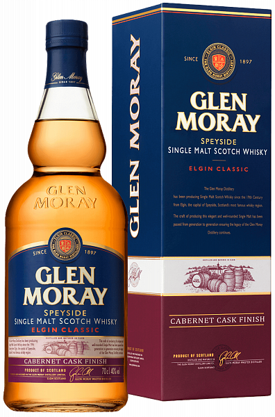 Glen Moray Elgin Classic Cabernet Cask Finish Speyside Single Malt Scotch Whisky (gift box), 0.7 л в Новосибирске
