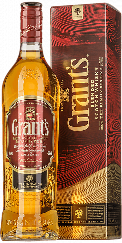 Грантс Фэмили Резерв купажированный шотландский виски в подарочной упаковке 0.75 л