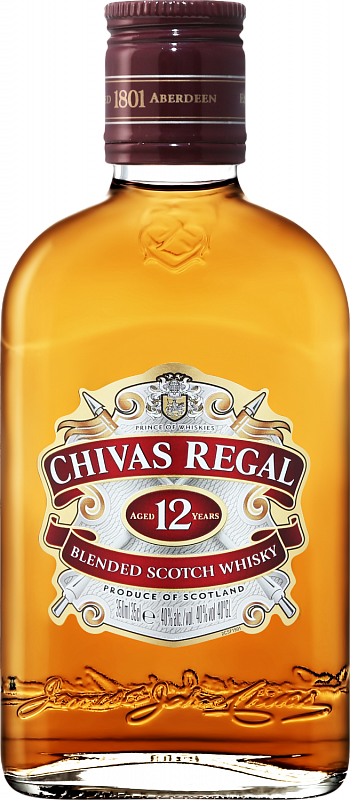 Чивас Ригал Блендед 12 лет купажированный виски - 0.2 л
