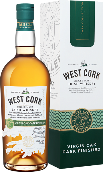 West Cork Virgin Oak Cask Finished Single Malt Irish Whiskey (gift box), 0.7 л в Новосибирске