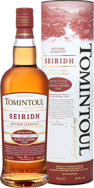 Tomintoul Seiridh Speyside Glenlivet Oloroso Sherry Cask Single Malt Scotch Whisky (gift box), 0.7 л в Новосибирске