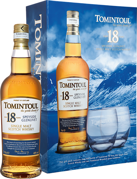 Виски Tomintoul Speyside Glenlivet Single Malt Whisky 18 y.o. (Подарочная упаковка), 0.7 л в Новосибирске